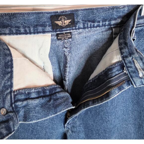 Vintage 1996 Dockers Jeans Women's Size 8 Blue Denim Trousers Tapered Legs - Picture 2 of 8